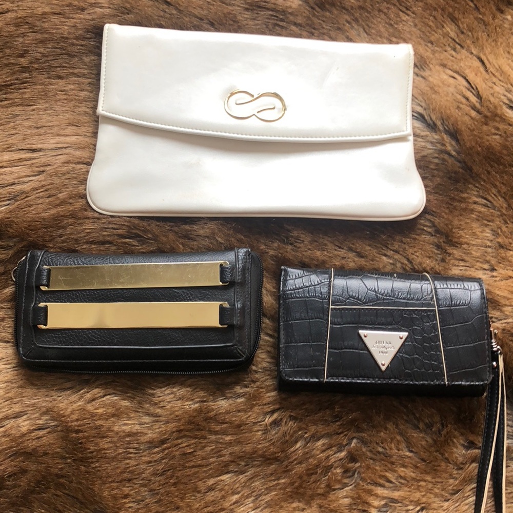 Two wallets and an envelope purse